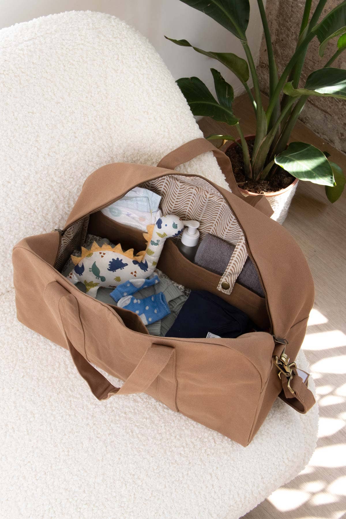 Hindbag Pusletaske - Økologisk Bomuld - Brun