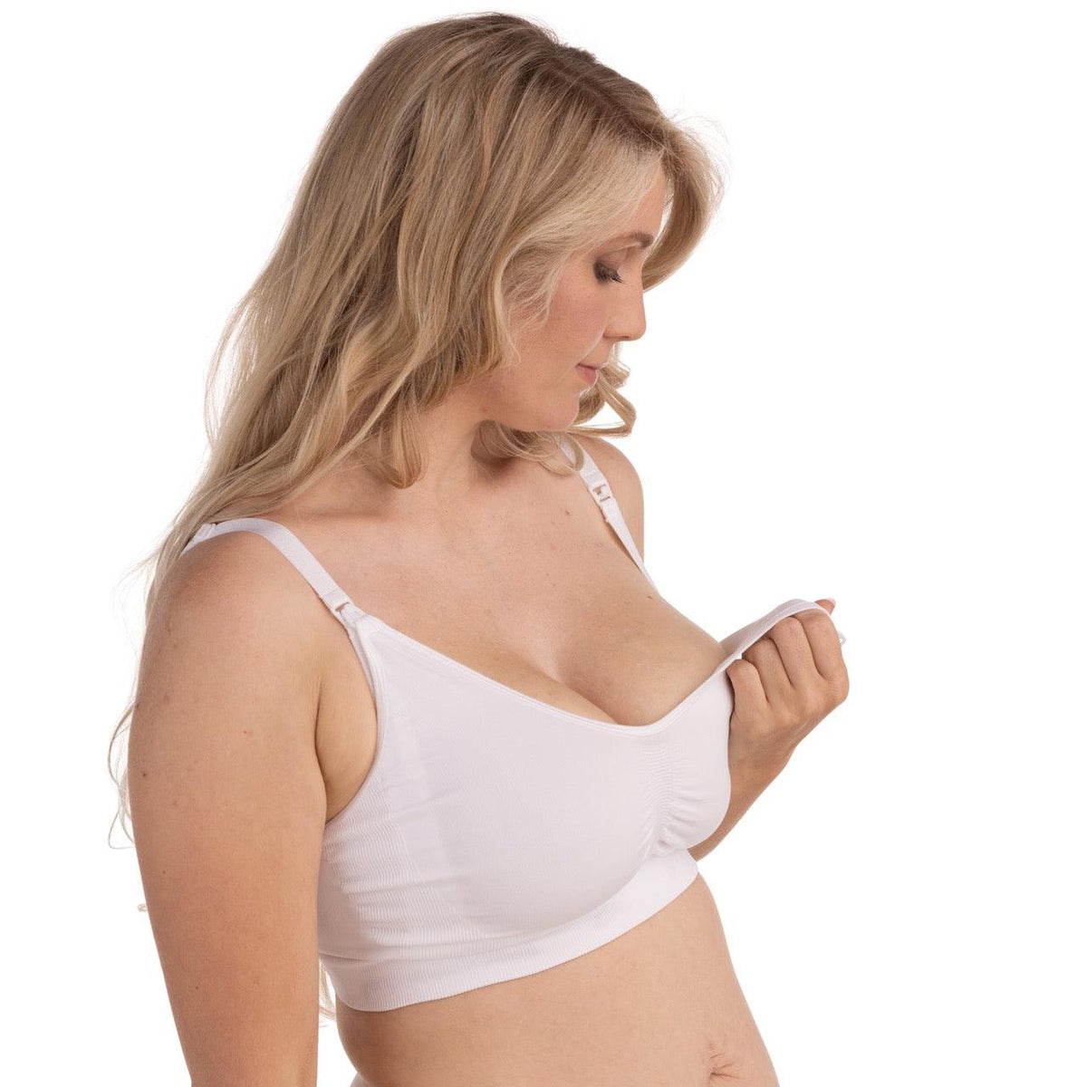 Carriwell Nahtloser Still-BH – ungepolstert – Weiß – Stillkleidung – MamaMilla