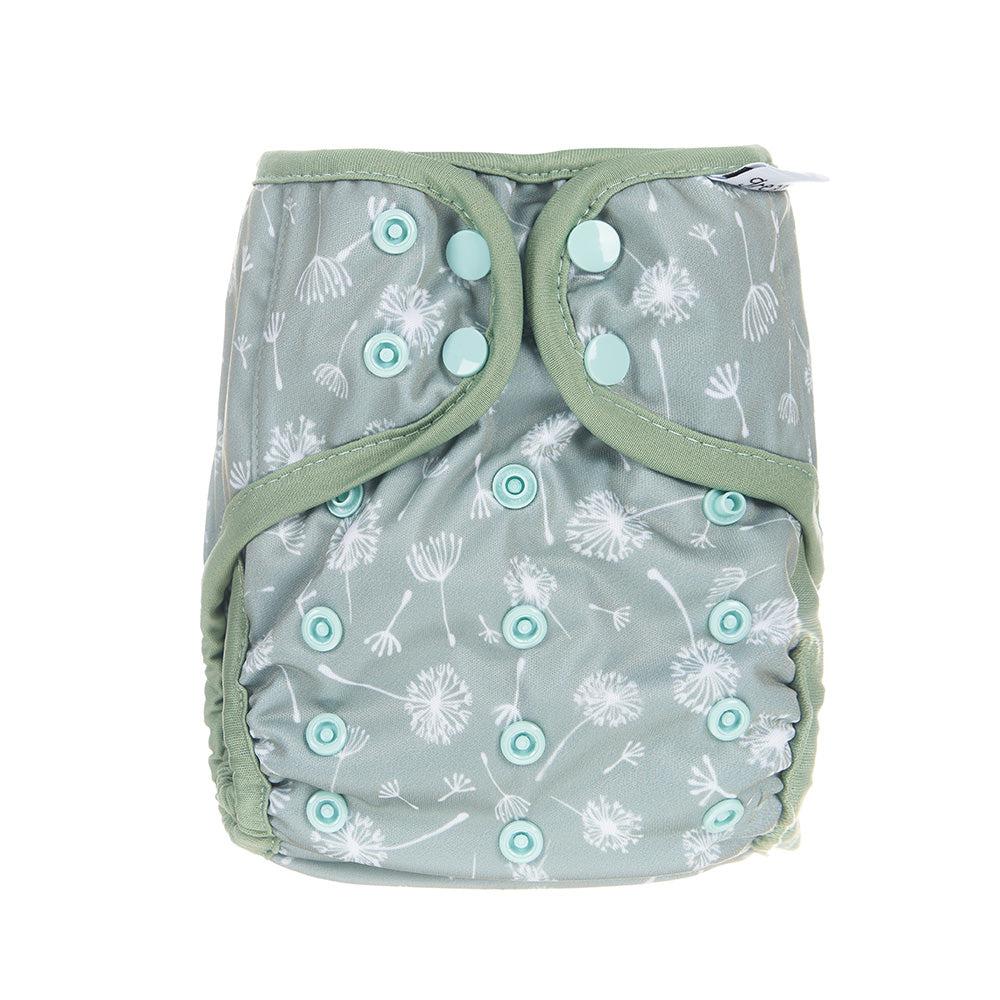 avo+cado One Size Explorer Windelüberzug – Wildpflanzen, Naturküche, Knospen, Giersch, Sand, Pampasgras, Moss, Mauve, Blätter, Kräuter, Grau, Pusteblume – – MamaMilla
