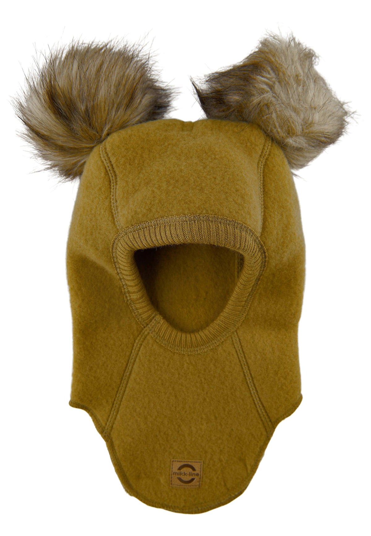 Mikk-Line Elefantenmütze aus Wolle mit Bommel – Butternut – Wollmütze – MamaMilla