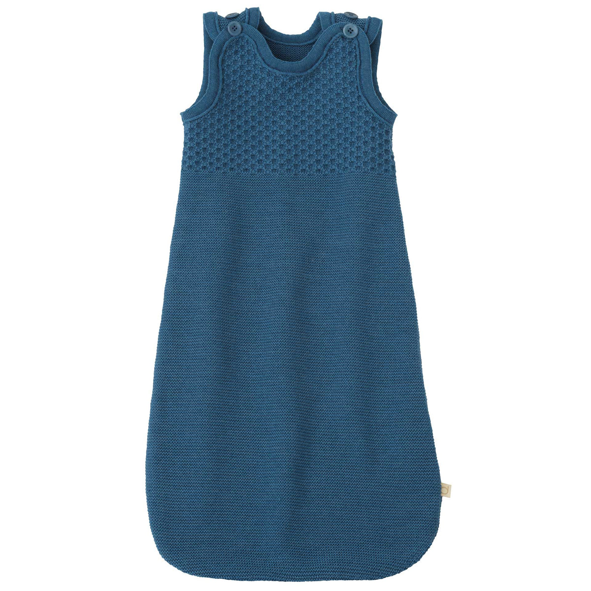 Ärmelloser Schlafsack aus Merinowolle – Taubenblau – Disana Bio-Babykleidung