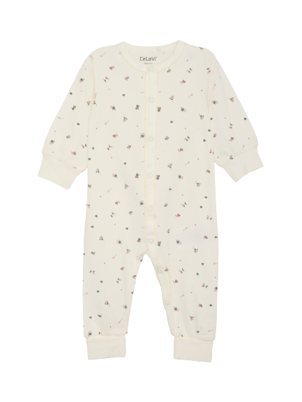 Celavi Onesie-Spitzenbesatz – Blumen – Rosenbraun – Onesie – MamaMilla