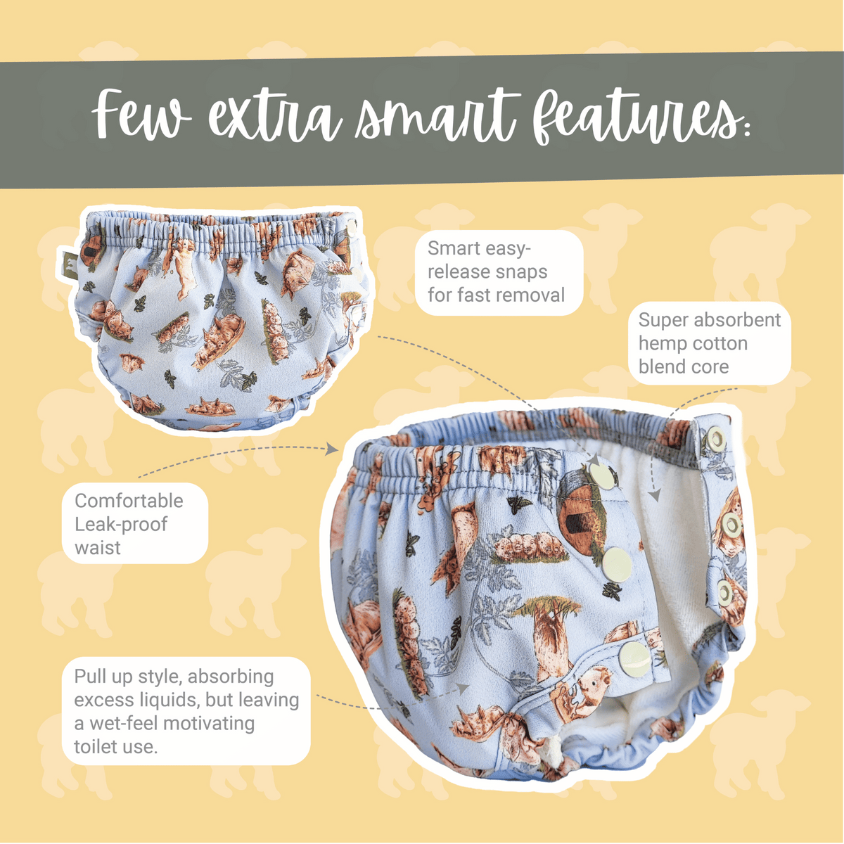 Little Lamb Waterproof Underpants (Trainingshose) – Truffle Shuffle – Wasserdichte Unterhose – MamaMilla