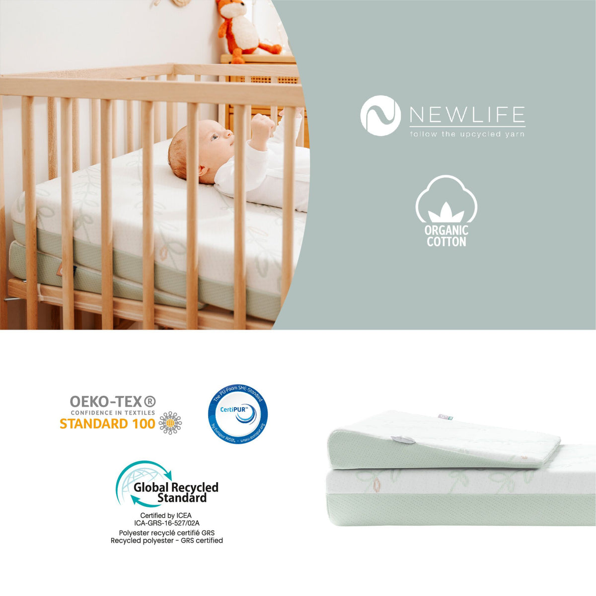 Babymoov Keilkissen gegen Reflux, Husten und Erkältung – breit – Keil – MamaMilla