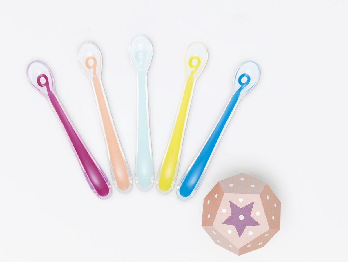 Babymoov Silikonlöffel für Brei und Brei +4 Monate – 5 Stück (Set) – Besteck – MamaMilla