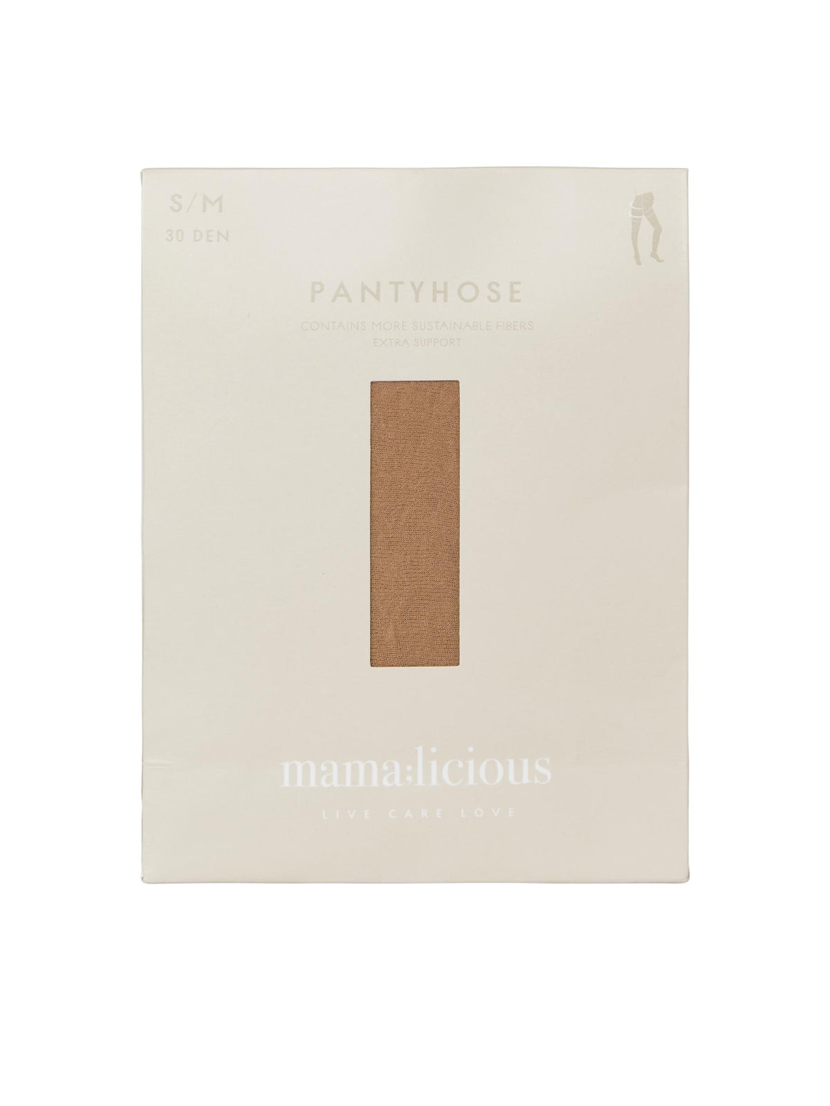 Mamalicious Stützende Nylonstrümpfe (30 den) 2er-Pack – Sabrina – Hellbraun – Umstandsmode – MamaMilla