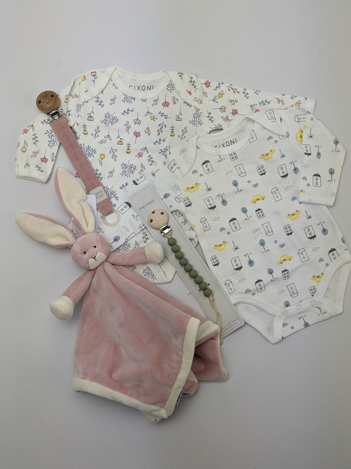 Fixoni-Body – New Nadja – Blumen – Weiß – Kleidung – MamaMilla