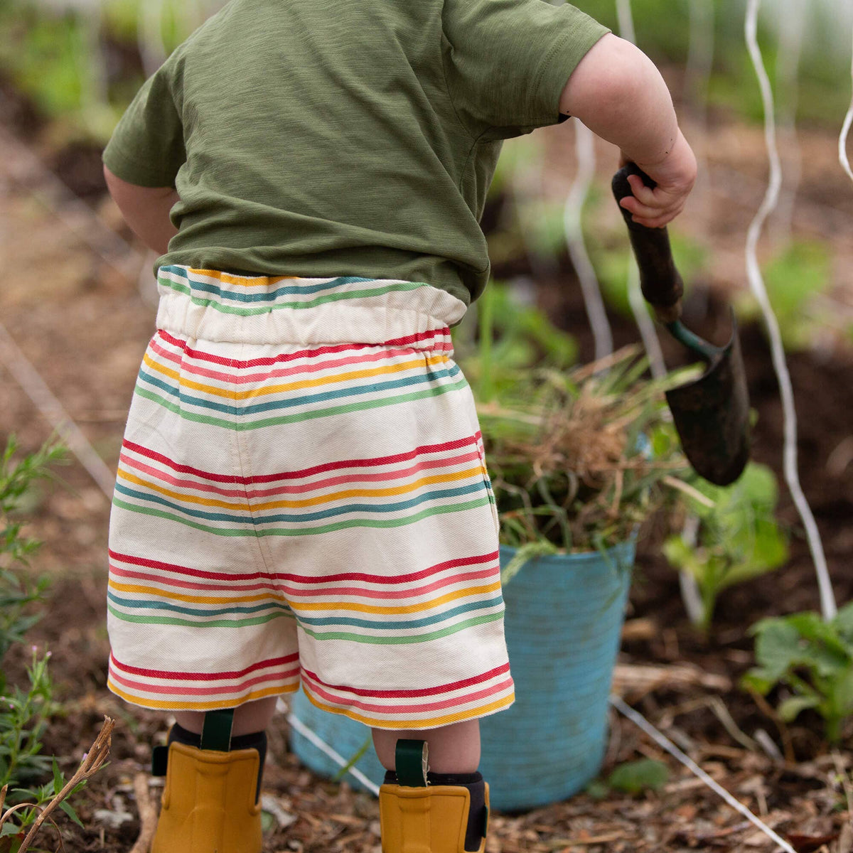 Little Green Radicals Shorts - Børn - Twill - Regnbuestriber