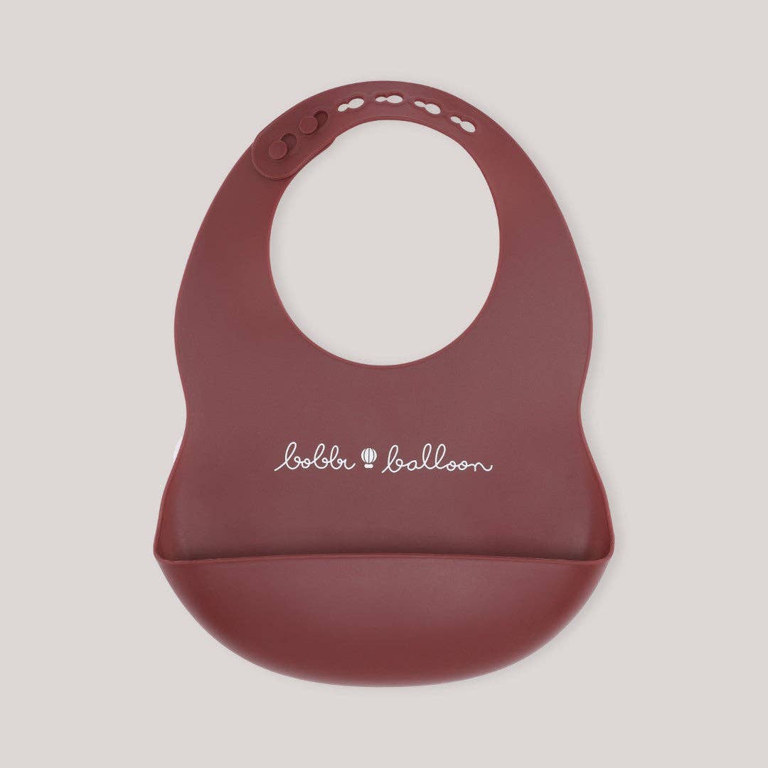 Bobbi Balloon Silikon-Lätzchen – Merlot Red – Silikon-Lätzchen – MamaMilla