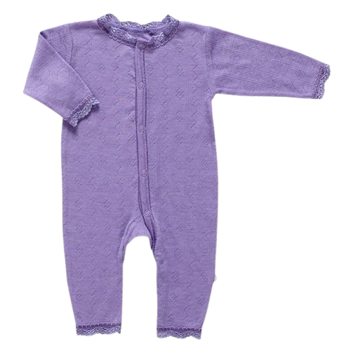 Joha-Jumpsuit aus Wolle und Seide mit Spitze – Lila – Jumpsuit – MamaMilla