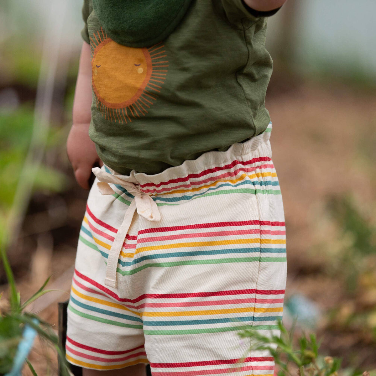 Little Green Radicals Shorts - Børn - Twill - Regnbuestriber