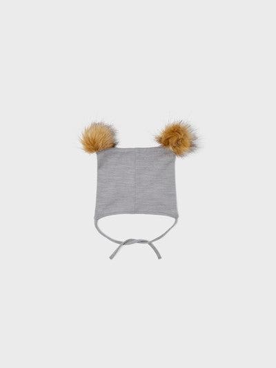 Name it Mütze aus Wolle mit Bommel – Wuppo – Silberfiligran – Babymütze – MamaMilla