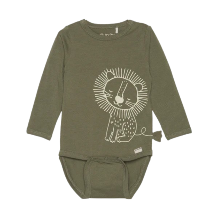 Minymo Body – Löwe – Tiefes Flechtengrün – Body – MamaMilla