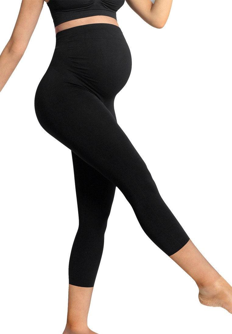 Carriwell Umstandsleggings mit Stützfunktion – 3/4-Länge – Schwarz – Umstandsmode – MamaMilla