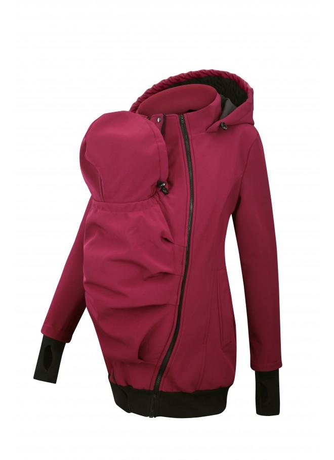 Fun2bemum 3in1 Softshell-Trage- und Schwangerschaftsjacke – Pflaumenfarben – Tragejacke – MamaMilla
