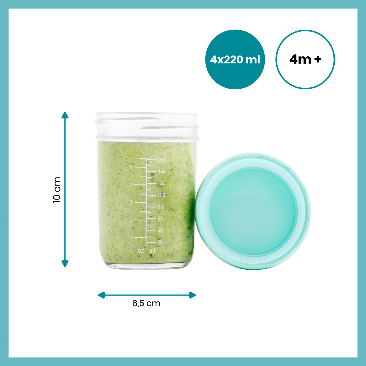 Babymoov Glaseimer (4 Stück) – 240 ml – Porridge – MamaMilla