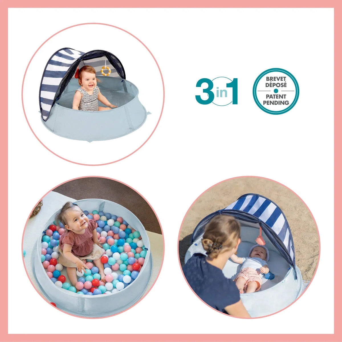 Babymoov 3in1 UV-Zelt – Mariniére Aquani – UV-Zelt – MamaMilla