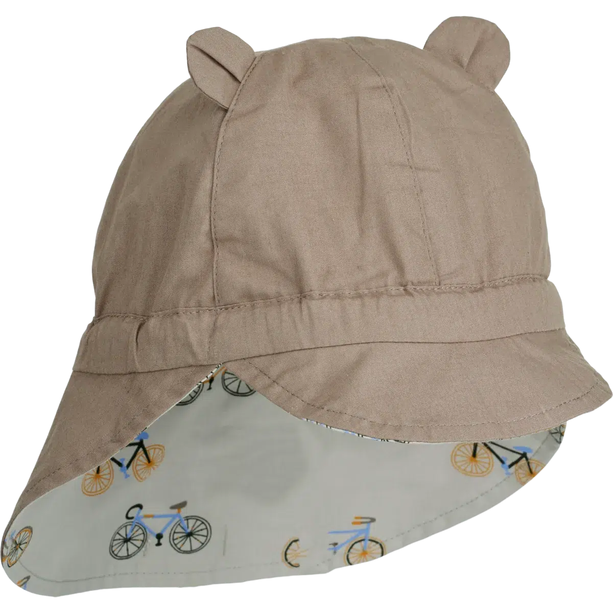 Liewood Wende-Sonnenhut mit Schirm und Ohr – Gorm – Fahrrad/Wolkenblau – Sonnenhut – MamaMilla