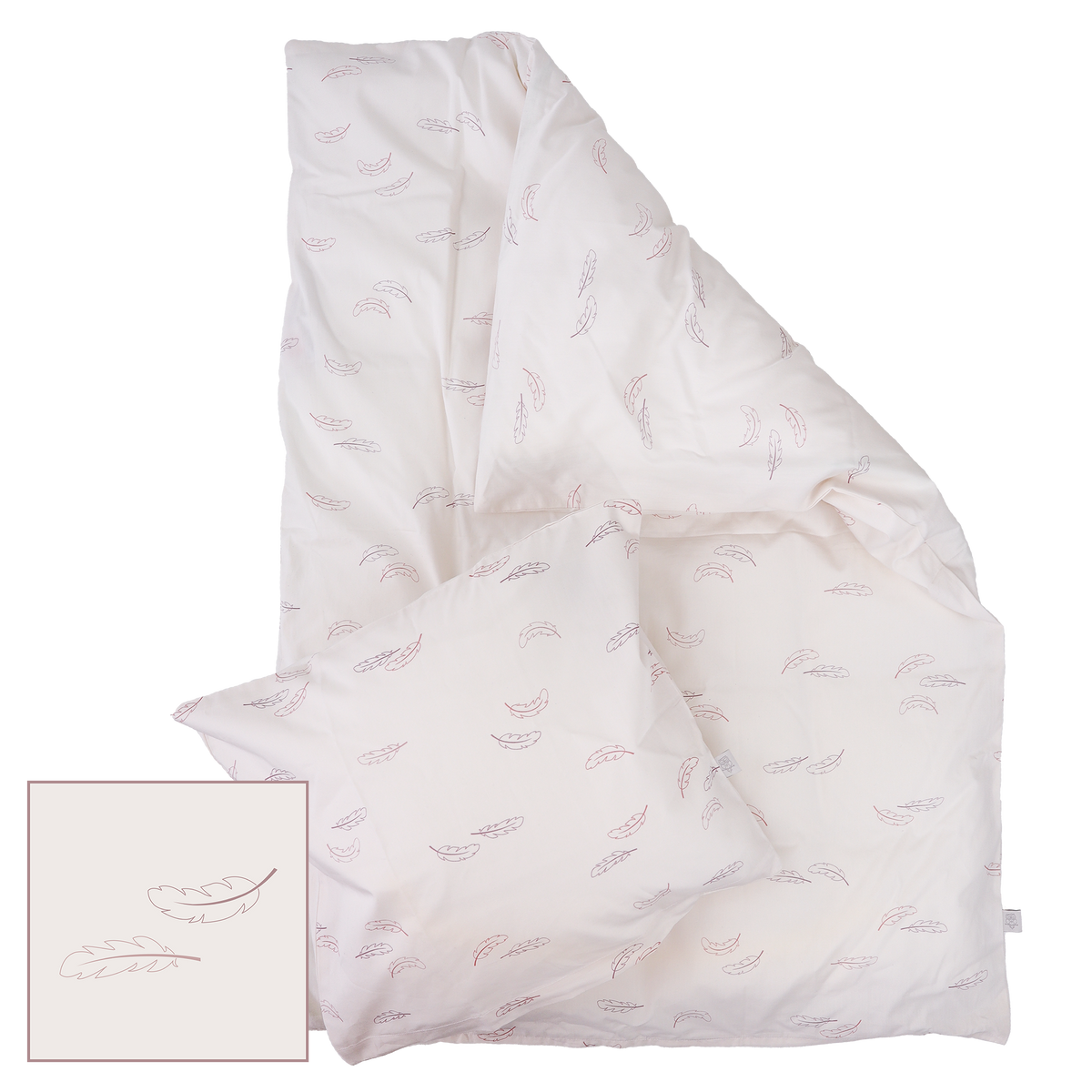 MamaMilla Babybettwäsche aus Bio-Baumwolle – Rosa Federn – Babybettwäsche – MamaMilla