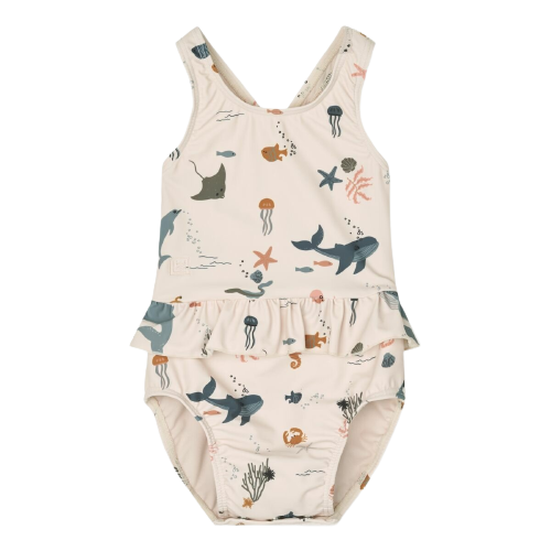 Liewood Baby-Badeanzug – Amina Badeanzug – Meerestier / Sandy – Bademode – MamaMilla