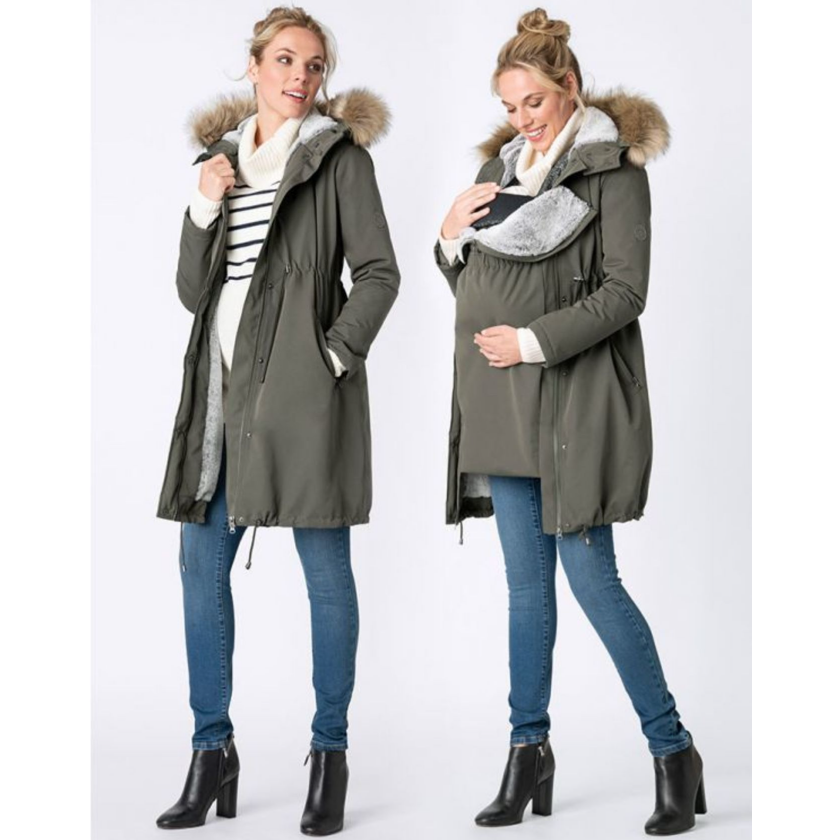 Seraphine Warte- und Tragejacke 3-in-1 – Valetta – Khaki – Tragejacke – MamaMilla
