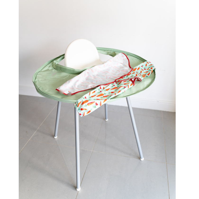 Tidy Tot Lätzchen und Tablett – SET – Salbeigemüse – Lätzchen mit Ärmeln – MamaMilla