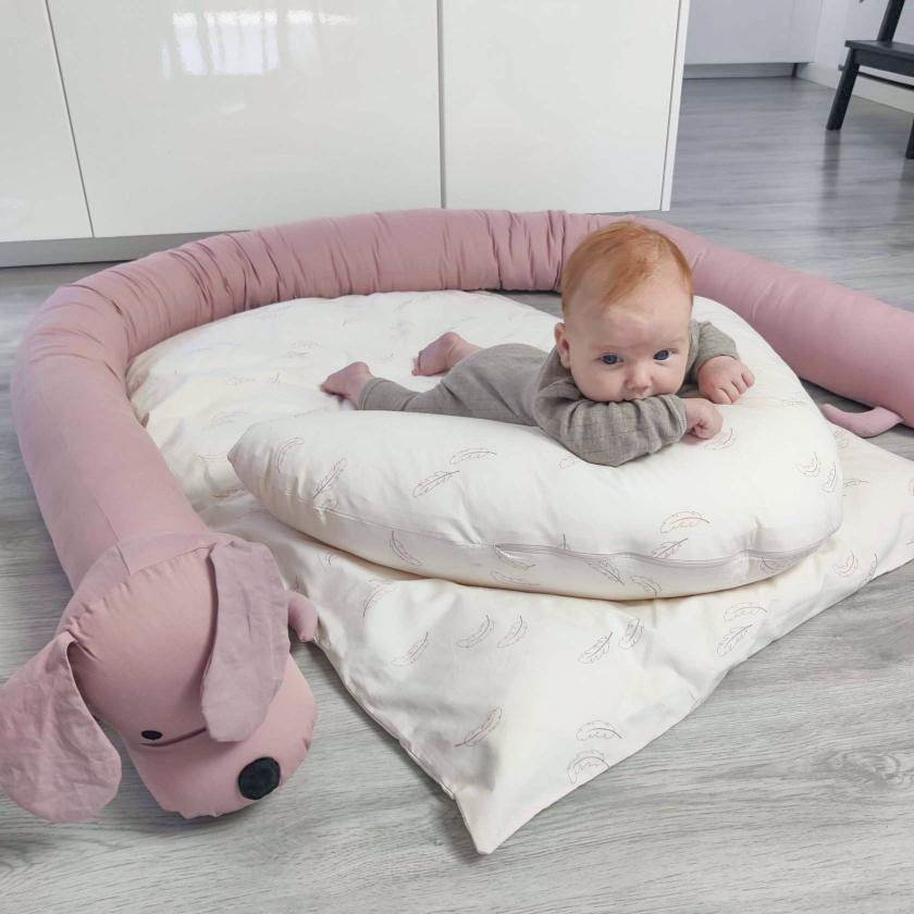 MamaMilla Babybettwäsche aus Bio-Baumwolle – Rosa Federn – Babybettwäsche – MamaMilla