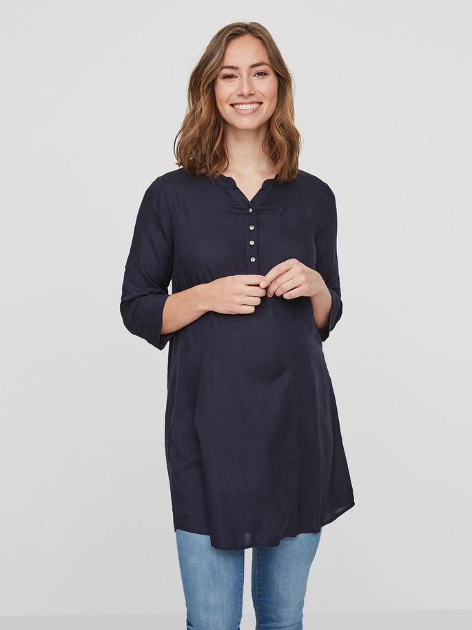 Mamalicious gewebte Tunika – Dunkelblau – Umstandsmode – MamaMilla