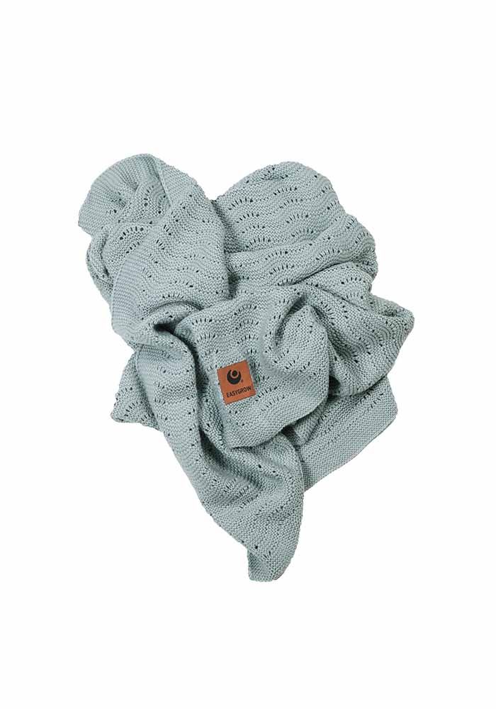 Easygrow GRANDMA Wave Decke – Ice Blue Melange – Babydecke – MamaMilla