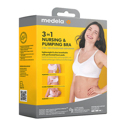 Medela Komfortabler 3-in-1 Still- und Pump-BH, Schwarz, Gr. M