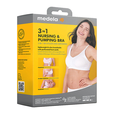 Medela Komfortabler 3-in-1 Still- und Pump-BH, weiß, Gr. L