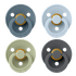 BIBS Color runder Schnuller, Größe 2, Latex – Petrol/Salbei/Babyblau (4er-Pack) – MamaMilla