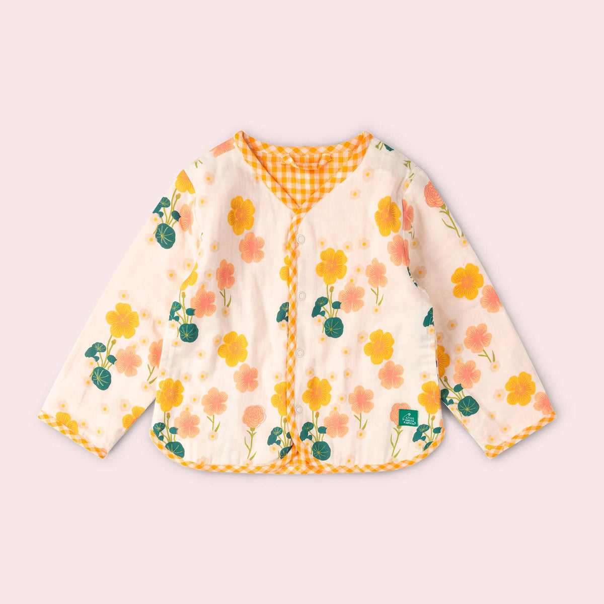 Little Green Radicals Forårsjakke - Børn - Vendbar - Creme Blomster
