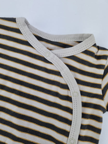 Kleiner Rags-Body mit Seitenverschluss – Streifen – Grau – Body – MamaMilla