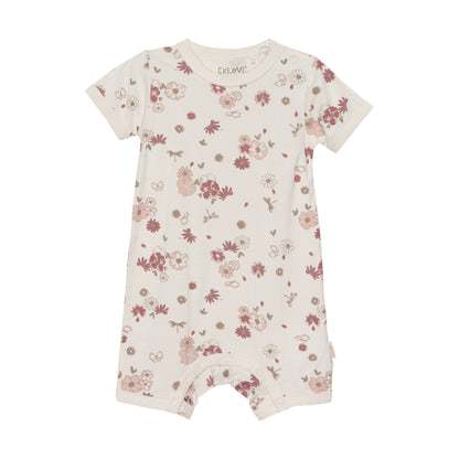 Celavi Overall mit kurzen Ärmeln – Blumenmuster – Rose Cloud – Overall – MamaMilla