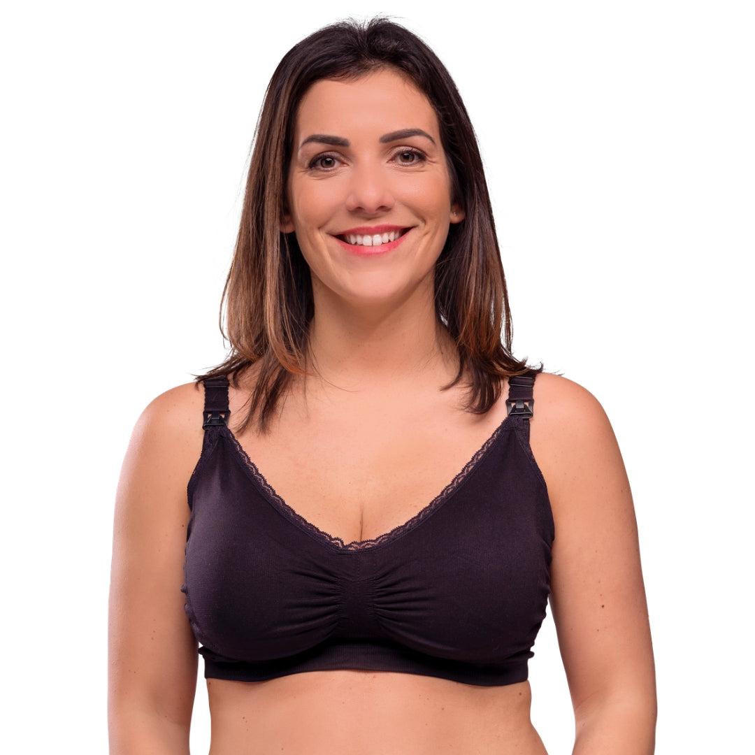 Carriwell Still-BH mit Gel-Bügeln – Wattiert – Schwarz – Stillkleidung – MamaMilla