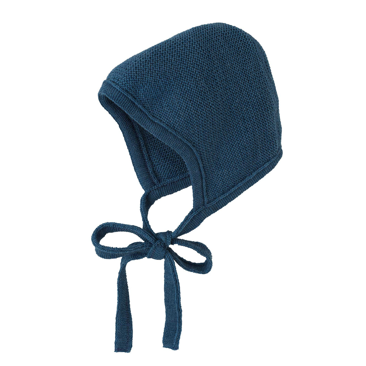 Gestrickte Babymütze aus Merinowolle – Taubenblau – Disana Bio-Babykleidung