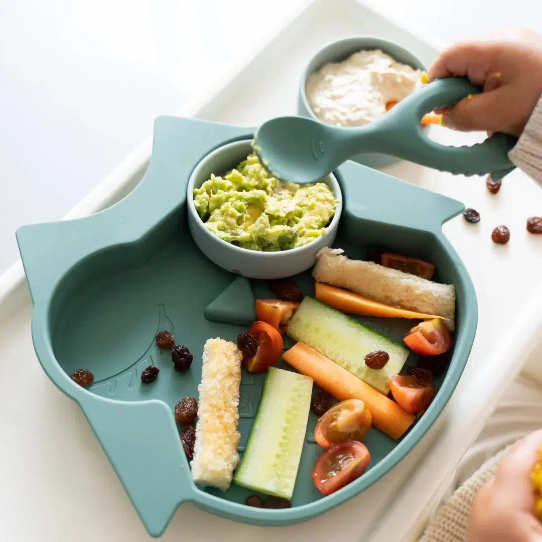 Tidy Tot Silikonteller mit Saugnapf und Raumteiler – Eule – Teller – MamaMilla