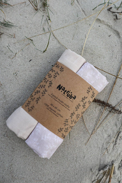Natruba Stoffwindeln aus Bio-Musselin – 2 Stück – Creme – Stoffwindeln – MamaMilla