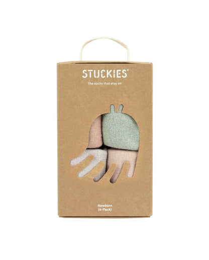 STUCKIES-Socken für Neugeborene mit nahtloser Spitze und „Stay on“ – 4er-Pack – Tides – Socken – MamaMilla