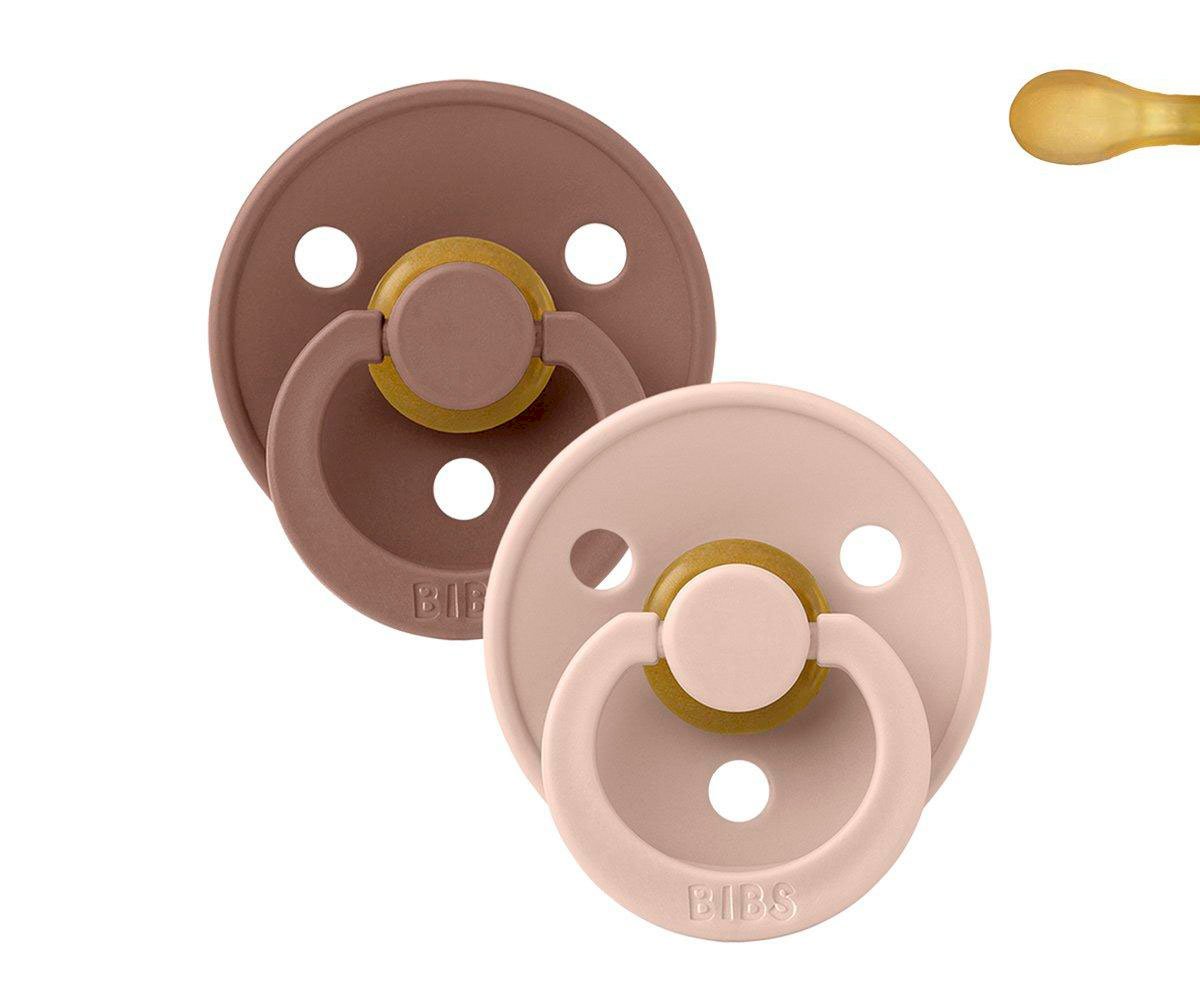 BIBS Colour Rundsauger Gr. 2, Latex – Woodchuck/Blush (2er-Pack)