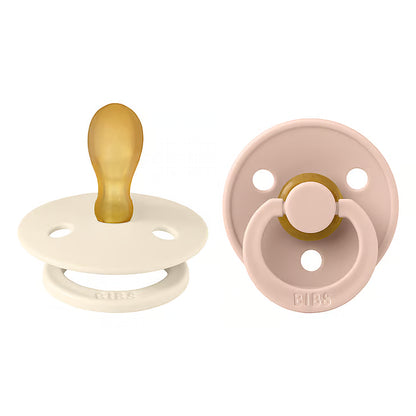 BIBS Colour symmetrischer Schnuller Gr. 2, Latex – Ivory/Blush (2er-Pack)