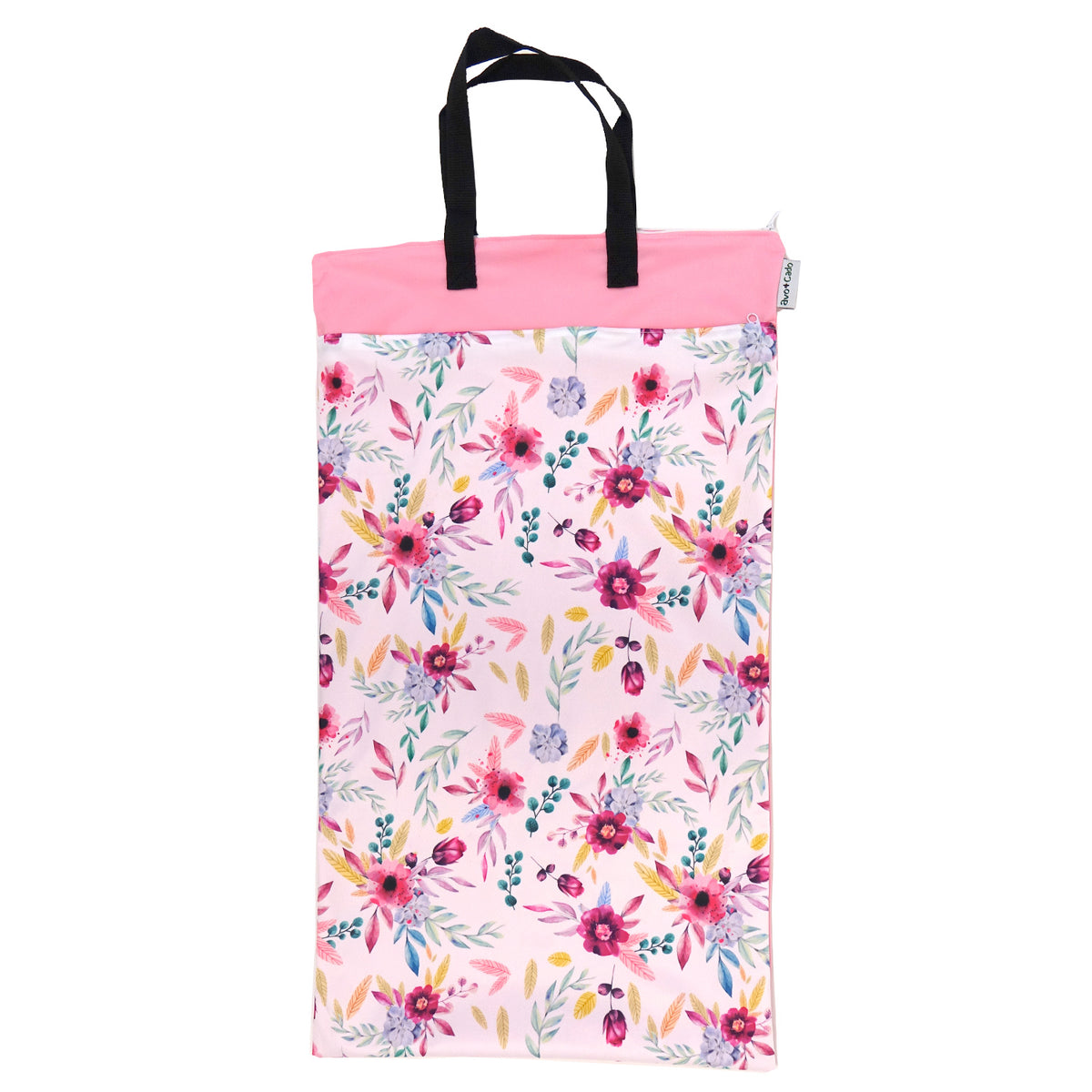 avo+cado Wetbag Large mit zwei Fächern und Hank – Blumen – Wetbag groß – MamaMilla