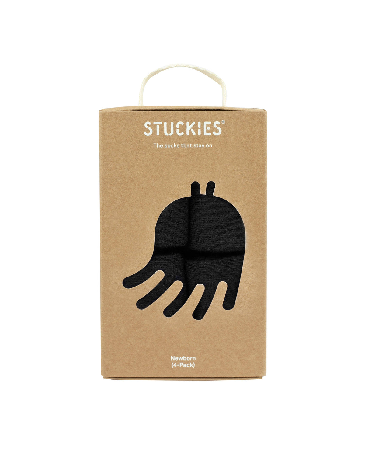 STUCKIES-Socken für Neugeborene mit nahtloser Spitze und „Stay on“ – 4er-Pack – Schwarz – Socken – MamaMilla