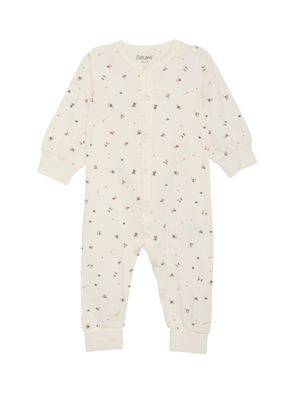 Celavi Onesie-Spitzenbesatz – Blumen – Rosenbraun – Onesie – MamaMilla