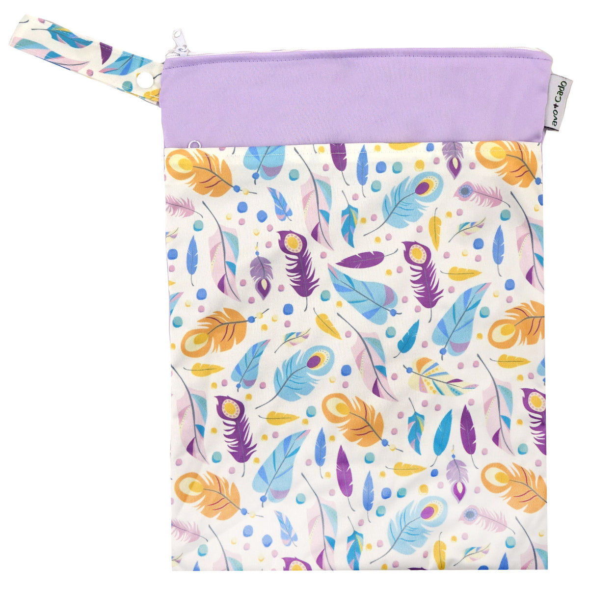 avo+cado Wetbag Medium mit zwei Fächern – Federn – Wetbag medium – MamaMilla