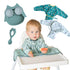 Tidy Tot Lätzchen, Teller und Löffel – SET – Eule – Lätzchen mit Ärmeln – MamaMilla