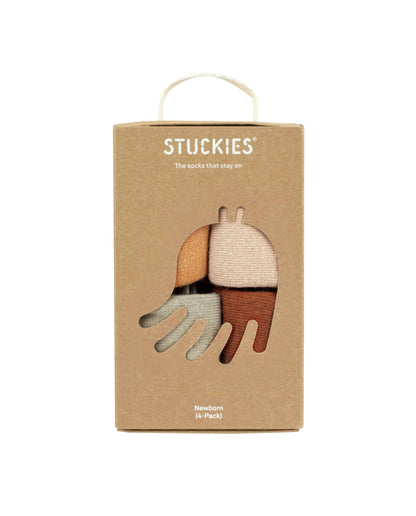 STUCKIES-Socken für Neugeborene mit nahtloser Spitze und „Stay on“ – 4er-Pack – Quaste – Socken – MamaMilla