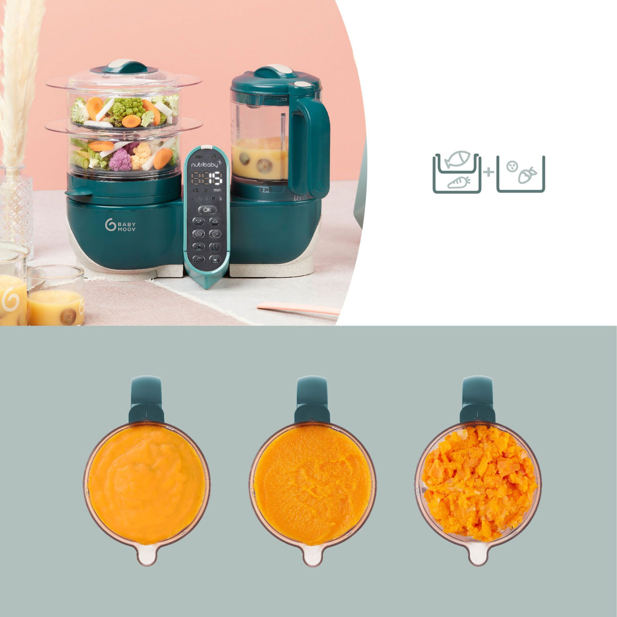 Babymoov Füttermaschine – Nutribaby Plus – Opal Green – Füttermaschine – MamaMilla