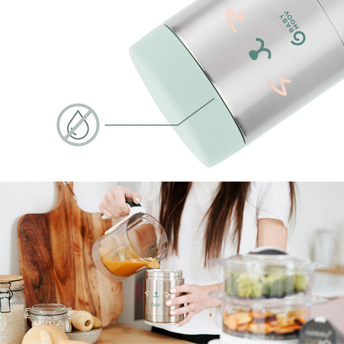 Babymoov Thermos-Lebensmittelbox aus Edelstahl – 350 ml – Thermos-Lebensmittelbox – MamaMilla